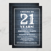 カントリーウッド21st誕生日パーティー 招待状 (正面/裏面)