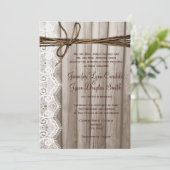 カントリーウッ素朴ドレースツワイン結婚式招待状 招待状 (スタンド正面)