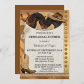 カントリーウマ素朴ーリハーサルディナー招待状 招待状 (正面/裏面)