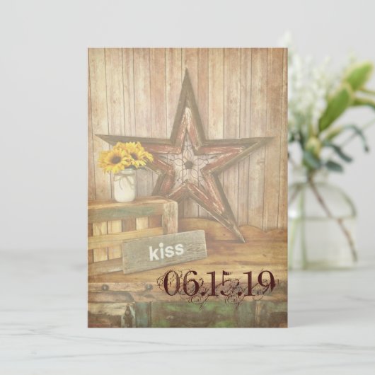 カントリーウ素朴ェスタンスターキス結婚式招待 招待状 (スタンド正面)