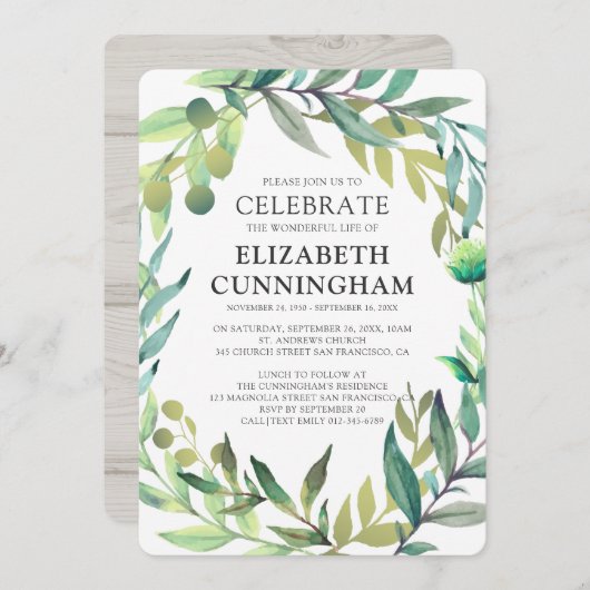 カントリーウ素朴ォーターカラー葉記念館 招待状 (正面/裏面)