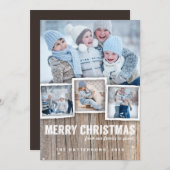 カントリーウ素朴ッドメリークリスマスフォトカード シーズンカード (正面/裏面)