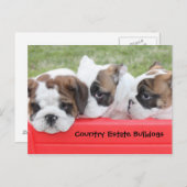 カントリーエステートブルドッグズパピーワゴン ポストカード (正面/裏面)