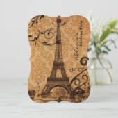 カントリーエッフェルタワーパリ誕生日パーティー 招待状 (スタンド正面)