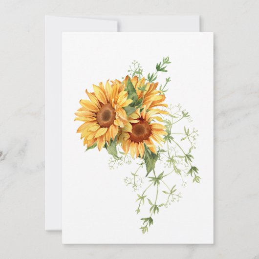 カントリーエレガントひまわり赤ちゃんシャワー 招待状 (裏面)