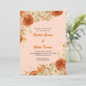 カントリーエレガントオレンジバラオレンジクリームズ結婚ス 招待状 (スタンド正面)