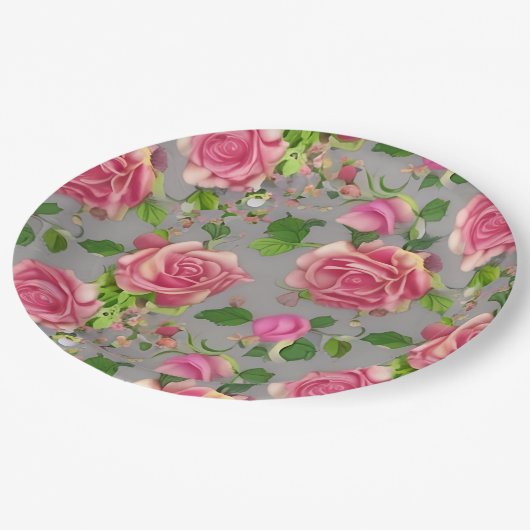 カントリーエレガントガーフランスのデンバラデザイン ペーパープレート (アングル)