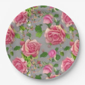 カントリーエレガントガーフランスのデンバラデザイン ペーパープレート (正面)