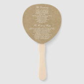 カントリーエレガントクラフト結婚式 プログラムテンプレート ハンドファン (裏面)