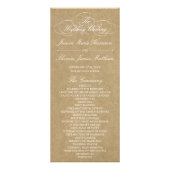 カントリーエレガントクラフト結婚式 プログラムテンプレート ラックカード (正面)
