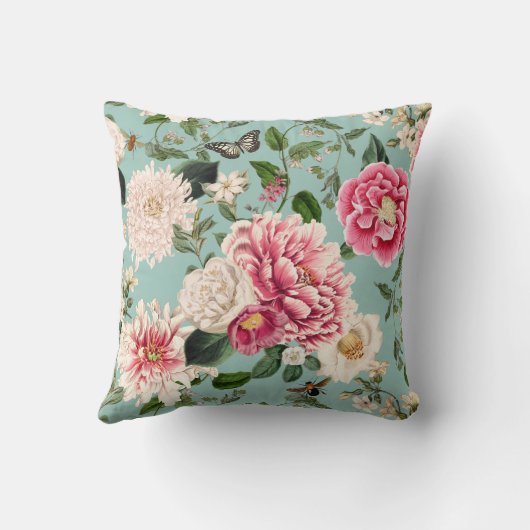 カントリーエレガントコテージガーデンミントフローラ クッション (裏面)