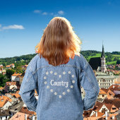 カントリーエレガントハート&デイジーフラワーズデニムジャケット デニムジャケット