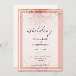 カントリーエレガントピーチフローラテラコッタ赤面 招待状
