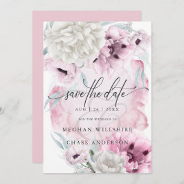 カントリーエレガントフローラ水色ピンクポピー 招待状