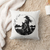 カントリーエレガントホース女性のカーボーイウェスタン馬術 クッション (ブランケット)