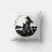 カントリーエレガントホース女性のカーボーイウェスタン馬術 クッション (正面)