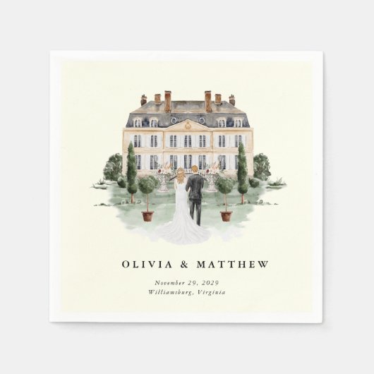 カントリーエレガントマナー | ランチカントリーウェディング スタンダードカクテルナプキン (正面)