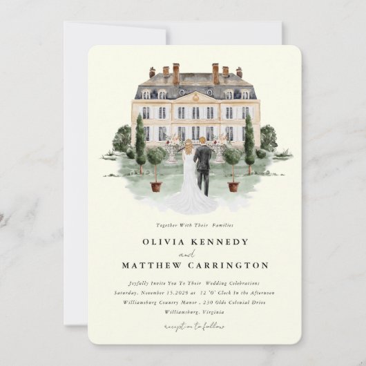 カントリーエレガントマナー |ヴィラ結婚式招待状 招待状 (正面)