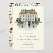 カントリーエレガントマナー | 検索の日付の保存 招待状 (正面/裏面)