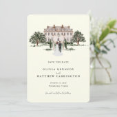 カントリーエレガントマナー | Ranch Photo日付の保存 招待状 (スタンド正面)