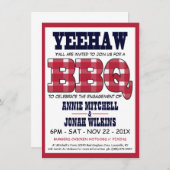 カントリーエンゲージパーティー ピクニック BBQ 招待状 (正面/裏面)