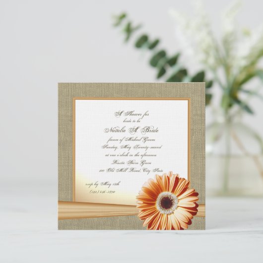 カントリーオレンジデイジーブライダルシャワー 招待状 (スタンド正面)