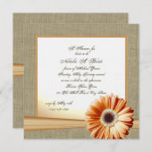 カントリーオレンジデイジーブライダルシャワー 招待状 (正面/裏面)