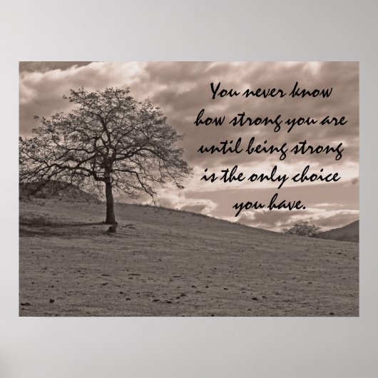 カントリーオークツリーセピア ポスター (正面)