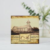 カントリーオールドチャーチヴィンテージウェディング招待状 招待状 (スタンド正面)