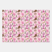 カントリーカウガールウェスタンパターン ラッピングペーパーシート (正面)