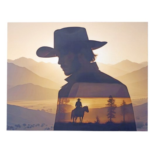 カントリーカウボーイアドベンチャーアウトドア自然エスケープ ノートパッド (正面)