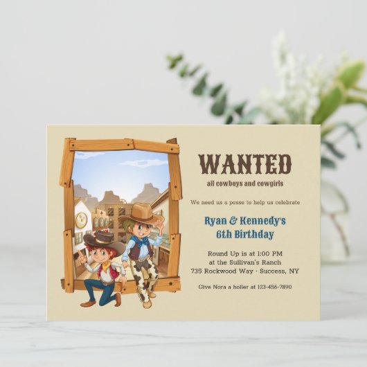カントリーカウボーイズ誕生日パーティーの招待 招待状 (スタンド正面)