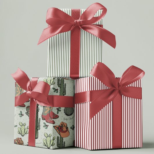 カントリーカウボーイハウディクリスマス ラッピングペーパーシート