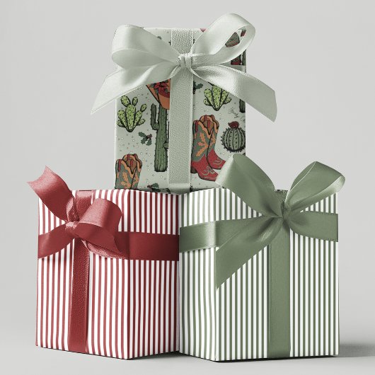 カントリーカウボーイハウディクリスマス ラッピングペーパーシート