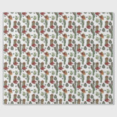 カントリーカウボーイハウディクリスマス ラッピングペーパー (フラット)