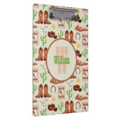 カントリーカウボーイブーツスティックホースデザートウェスタン クリップボード (右)