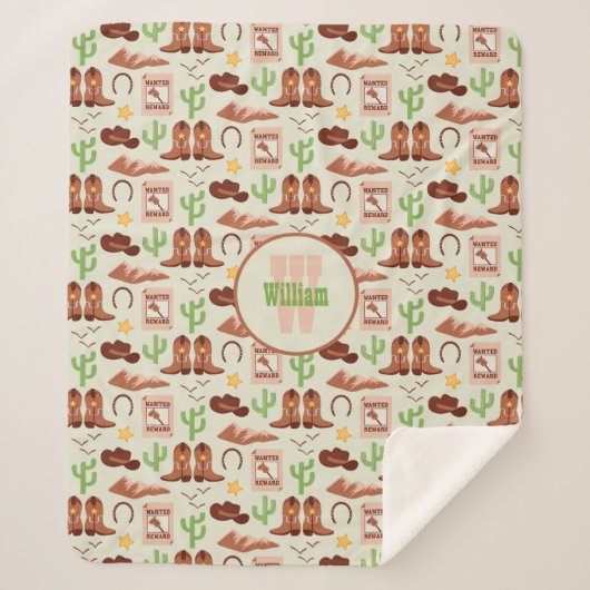 カントリーカウボーイブーツスティックホースデザートウェスタン シェルパブランケット (正面)