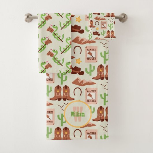 カントリーカウボーイブーツスティックホースデザートウェスタン バスタオルセット (インサイチュ)