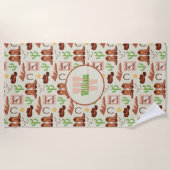 カントリーカウボーイブーツスティックホースデザートウェスタン ビーチタオル (正面)