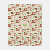 カントリーカウボーイブーツスティックホースデザートウェスタン フリースブランケット (正面)