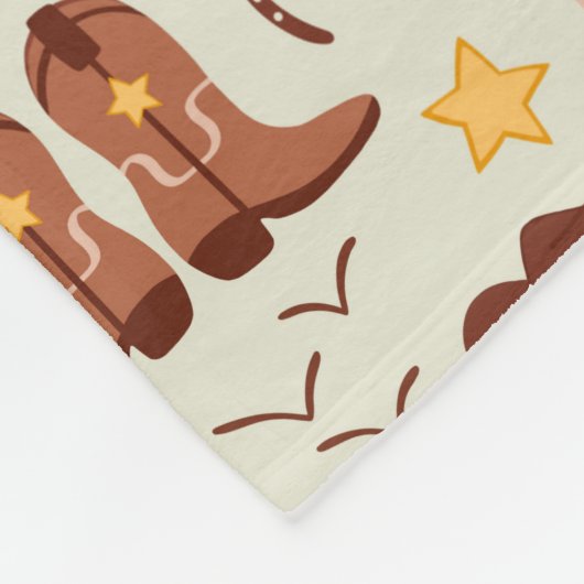 カントリーカウボーイブーツスティックホースデザートウェスタン フリースブランケット (角)