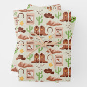 カントリーカウボーイブーツスティックホースデザートウェスタン ラッピングペーパーシート (インサイチュ)