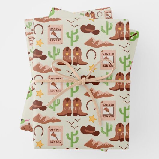 カントリーカウボーイブーツスティックホースデザートウェスタン ラッピングペーパーシート (インサイチュ)