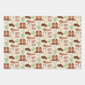 カントリーカウボーイブーツスティックホースデザートウェスタン ラッピングペーパーシート (正面)