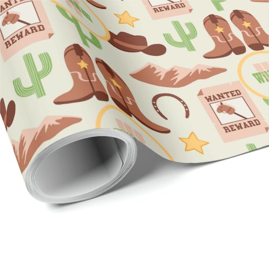 カントリーカウボーイブーツスティックホースデザートウェスタン ラッピングペーパー (ロールコーナー)