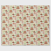 カントリーカウボーイブーツスティックホースデザートウェスタン ラッピングペーパー (フラット)