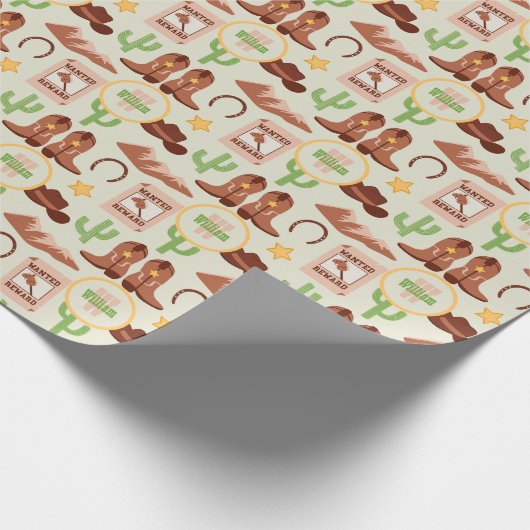 カントリーカウボーイブーツスティックホースデザートウェスタン ラッピングペーパー (角)