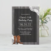 カントリーカウボーイブーツレース&ウッド誕生日パーティー 招待状 (スタンド正面)