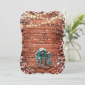 カントリーカウボーイブーツ、あなたは私のブライズメイドになりますか 招待状 (スタンド正面)