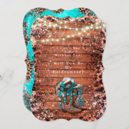 カントリーカウボーイブーツ、あなたは私のブライズメイドになりますか 招待状